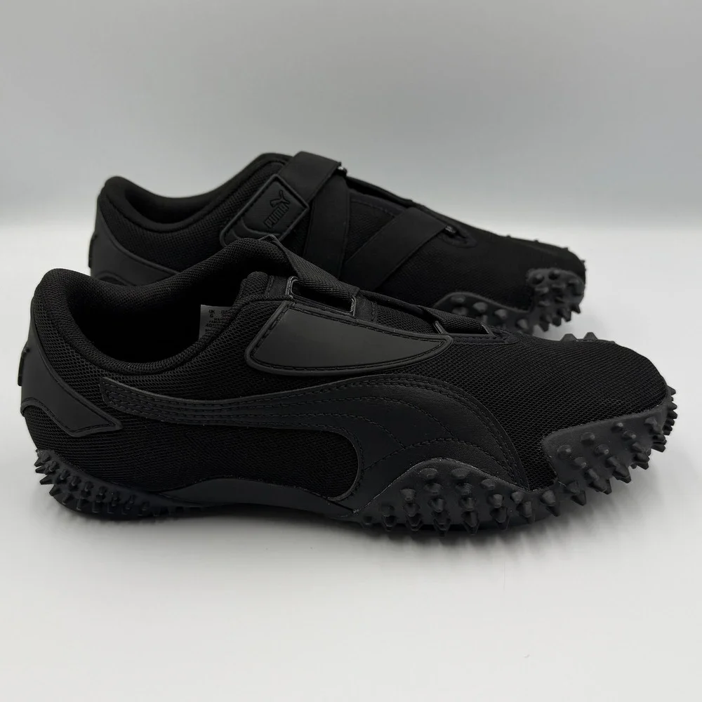 Puma Mostro OG Prime Sneakers Womens 8.5 Black Spiked Low Top Mesh Straps *NEW*